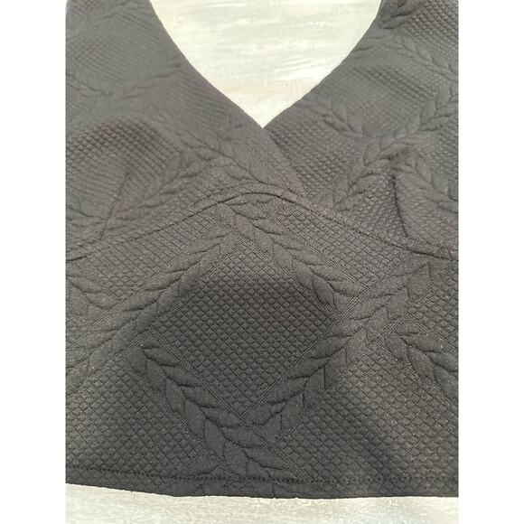 ANTHROPOLOGY Maeve Button-Side Crop Top V-Neck Sleeveless Black Size Small - Picture 13 of 15